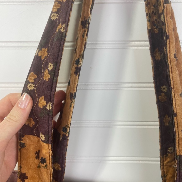 Quilted Floral Patchwork Fabric Handbag/Shoulder Purse/Book Bag GUC - Picture 11 of 16